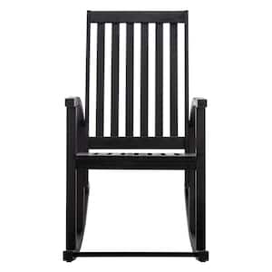 Clayton Black Acacia Wood Outdoor Rocking Chair without Cushion