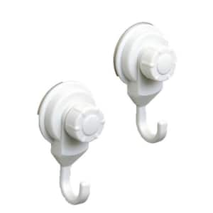 White Bath, Kitchen, Home Strong Hold Suction Hooks (Set of 2)