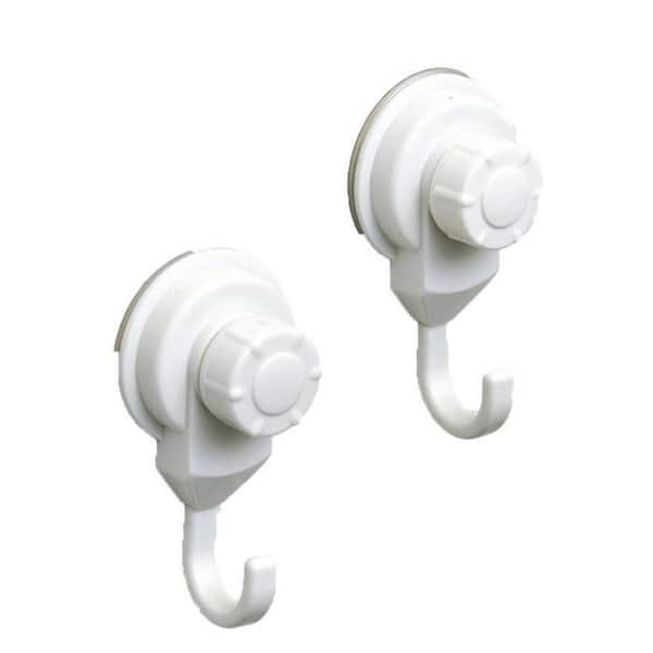 Evideco White Bath Kitchen Home Strong Hold Suction Hooks Set Of 2 9714100 The Home Depot