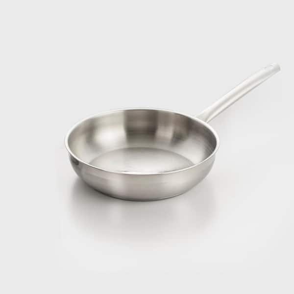ExcelSteel Stainless Steel 9.5 in. Frying Pan with Encapsulated Base