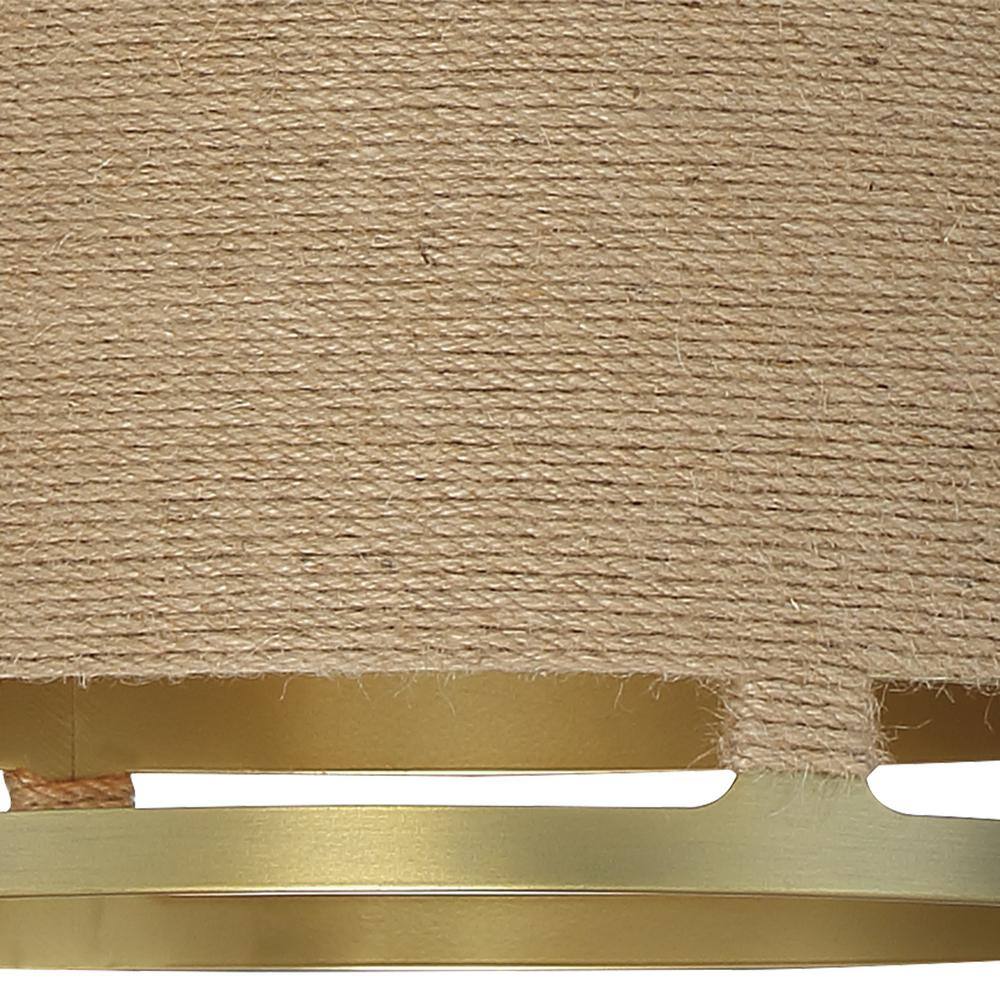 Windward Passage Soft Brass and Natural Rope 4-Light Adjustable Pendant