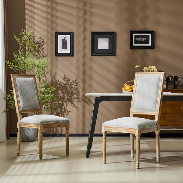 CHRISTOPHER KNIGHT HOME Robin Greyish-Green and Natural Upholstered Solid Wood Dining Side Chairs (Set of 2)