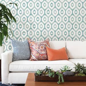 Lucia Teal Diamond Paper Strippable Roll Wallpaper (Covers 56.4 sq. ft.)