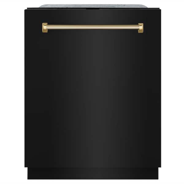 Autograph 24 in. Monument 3rd Rack Top Touch Control Dishwasher in Black Stainless Steel and Gold Helix Handle, 45dBa