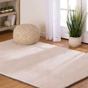 Piper Blush 5 ft. x 7 ft. Solid Polyester Area Rug