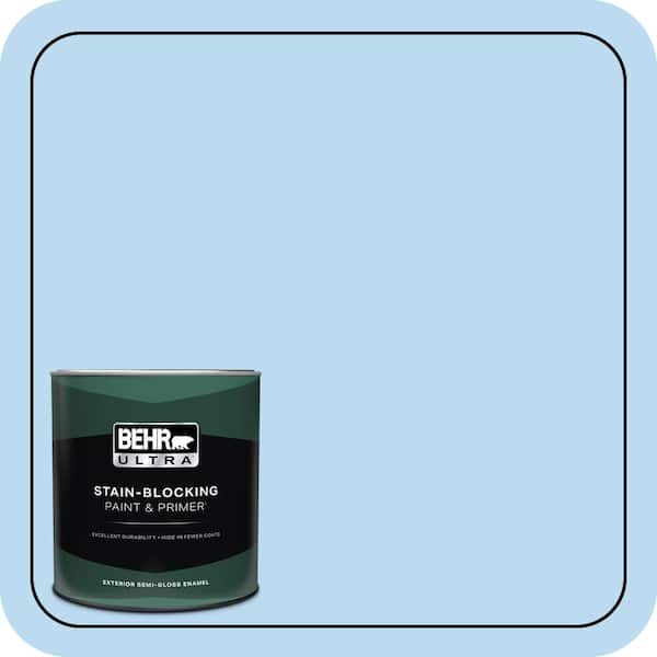 BEHR ULTRA 1 qt. #P510-1 Greek Isles Semi-Gloss Enamel Exterior Paint & Primer