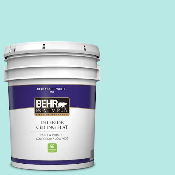 BEHR PREMIUM PLUS 5 gal. #P450-2 Tahitian Breeze Ceiling Flat Interior Paint