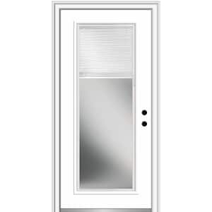 36 in. x 80 in. Internal Blinds Left-Hand Inswing Full Lite Clear Primed Steel Prehung Front Door