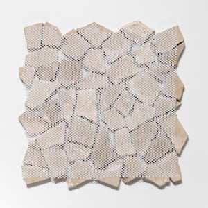 Fit Tile Tan 11 in. x 11 in. x 9.5 mm Indonesian Marble Mesh-Mounted Mosaic Tile (9.28 sq. ft. / case)