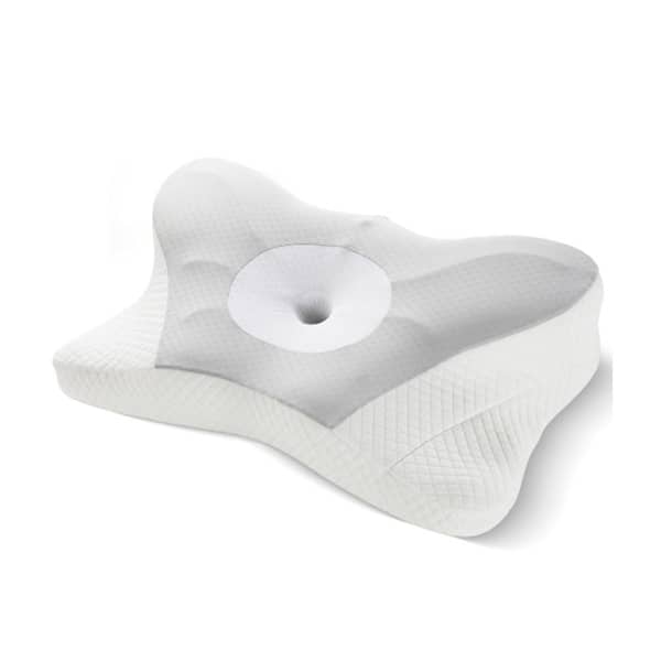 Afoxsos 1-Piece Breathable Fabric Extra Firm Cervical Pillow with Memory Foam Perfect for Back, Side and Stomach Sleepers, Gray