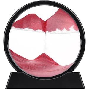 Pink 3D Moving Sand Art, Liquid Motion Flowing Sand Frame for Home and Office Decor