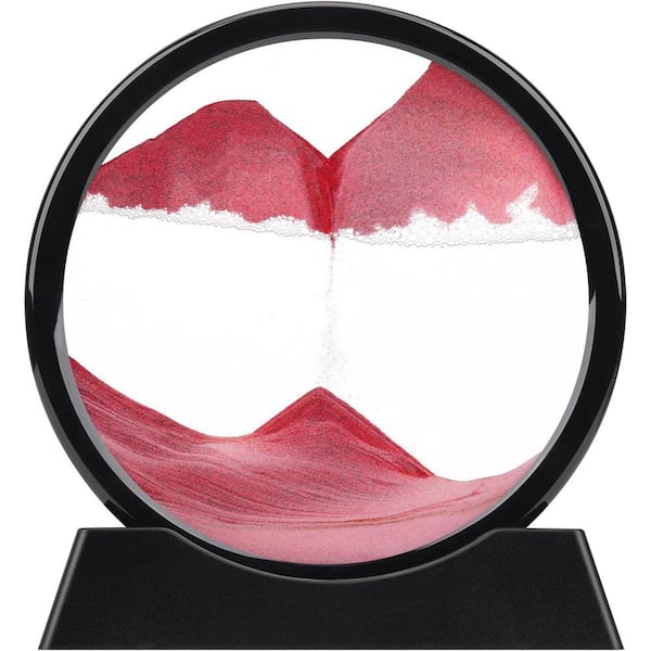 Afoxsos Pink 3D Moving Sand Art, Liquid Motion Flowing Sand Frame for Home Office Decor