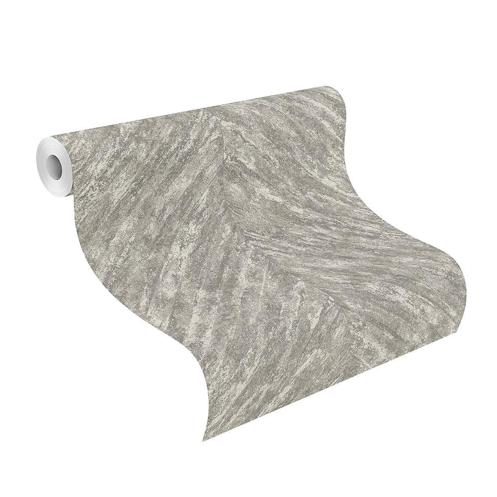 Madoka Sterling Grey Chevron Removable Wallpaper, 20.9-in by 33-ft