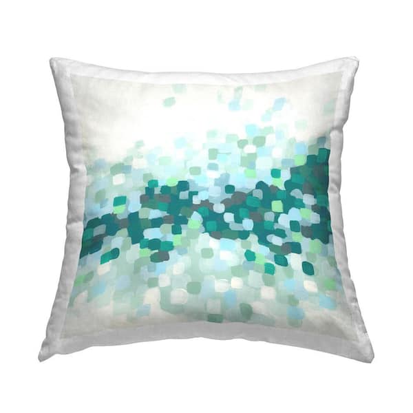 Stupell Industries Green Speckled Shapes Green Abstract Polyester 18 in. x 18 in. Throw Pillow