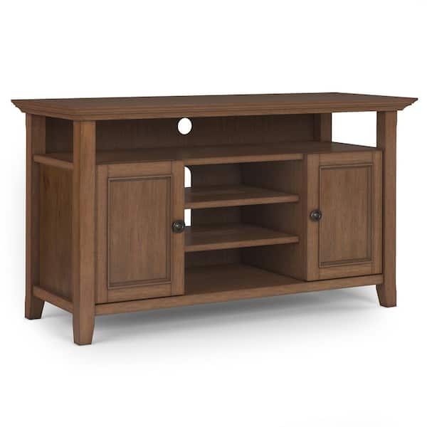 Amherst 54 in. W Rustic Natural Aged Brown TV Media Stand Fits TV's up to 60 in.