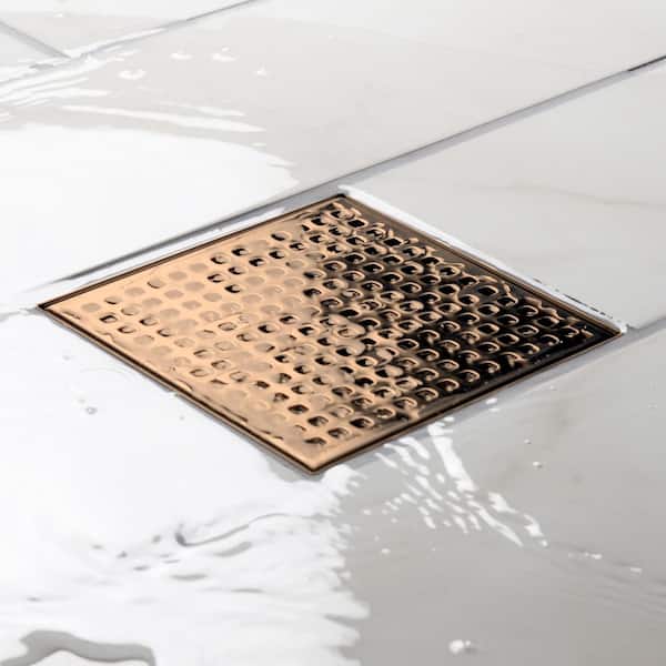 Louvre 4 Designer Round Shower Drain Cover - Bronze Metallic