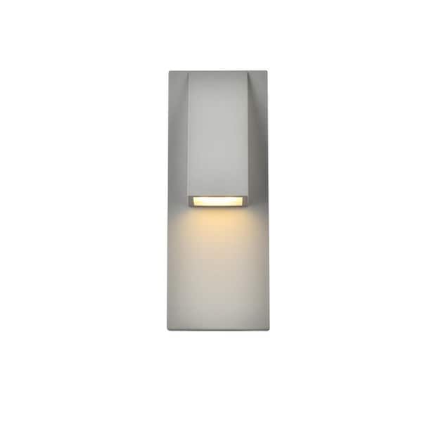 Unbranded Timeless Home 1-Light Rectangular Silver LED Outdoor Wall Sconce
