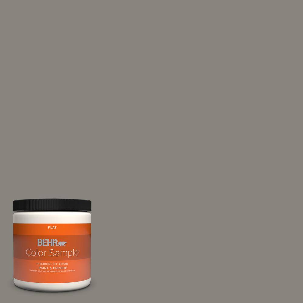 BEHR PREMIUM PLUS 8 oz. PPU2407 Barnwood Gray Flat Interior/Exterior