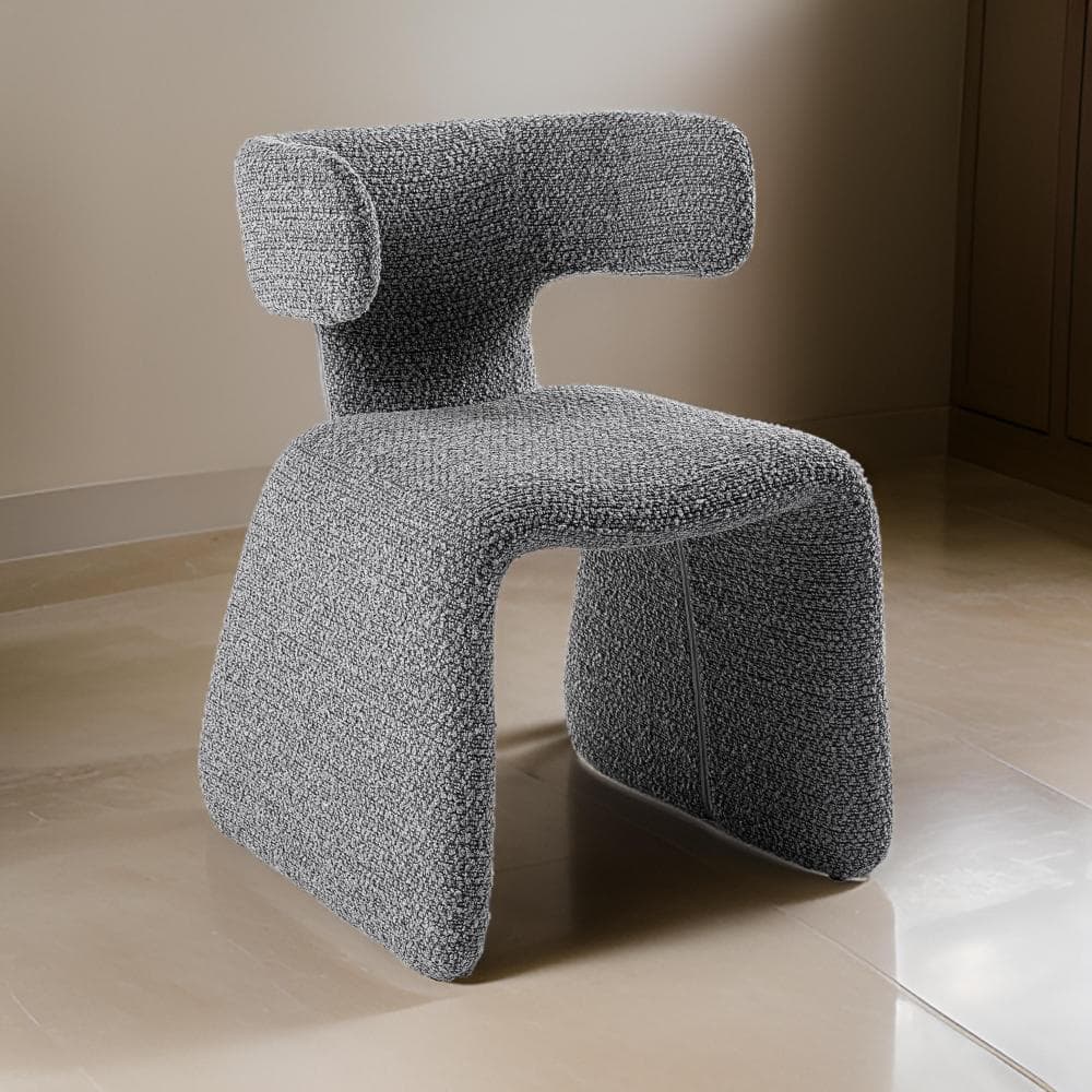 Gray Polyester Metal Frame Dining Chair