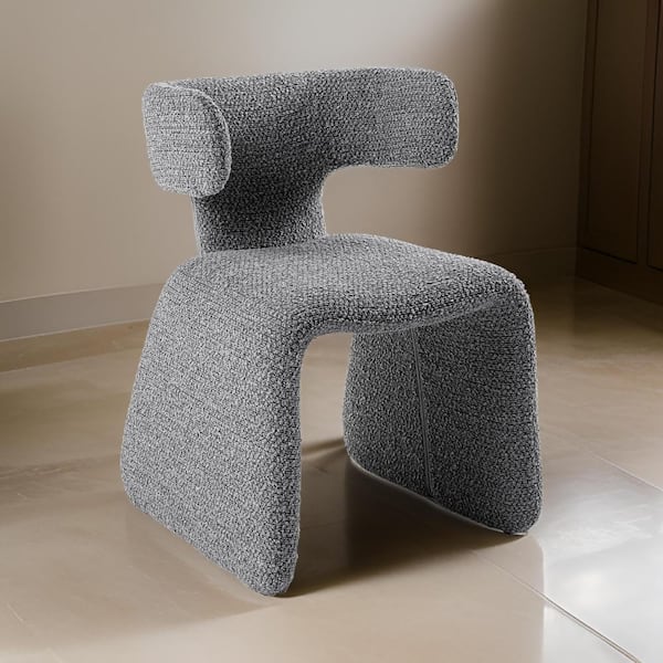 Benjara Gray Polyester Metal Frame Dining Chair