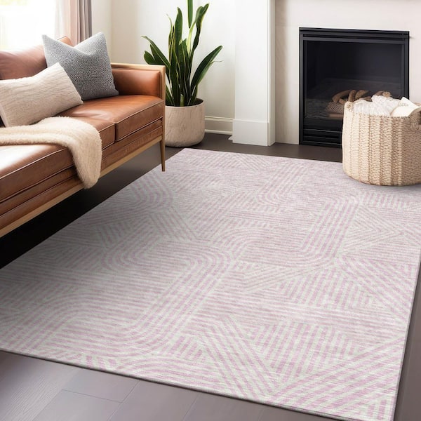 Addison Rugs Chantille Machine Washable Indoor/Outdoor Abstract ACN917 Pink 10 ft. x 14 ft. Area Rug