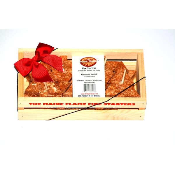 Maine Flame Cinnamon Scented Fire Starter Gift Crate (10-Pack)