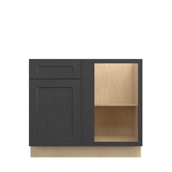 Kunal Kitchens Jamestown Recessed 45 in. W x 34.5 in. H x 24 in. D in Espresso Plywood Assembled Corner Blind Base-Right