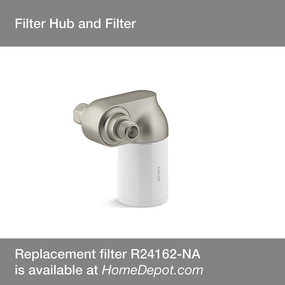 Vibrant Brushed Nickel Wall Mounted Shower Filter Attachment