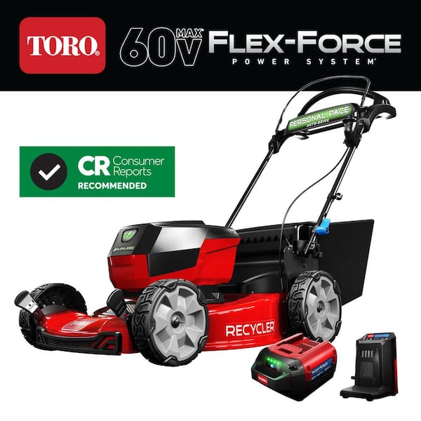 Toro Recycler 22 in. SmartStow 60-Volt Max Lithium-Ion Cordless Battery Walk Behind Mower, 6.0 Ah Battery/Charger Included