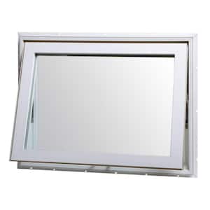 31.75 in. x 18 in. Awning Vinyl Insulated Window with Screen - White