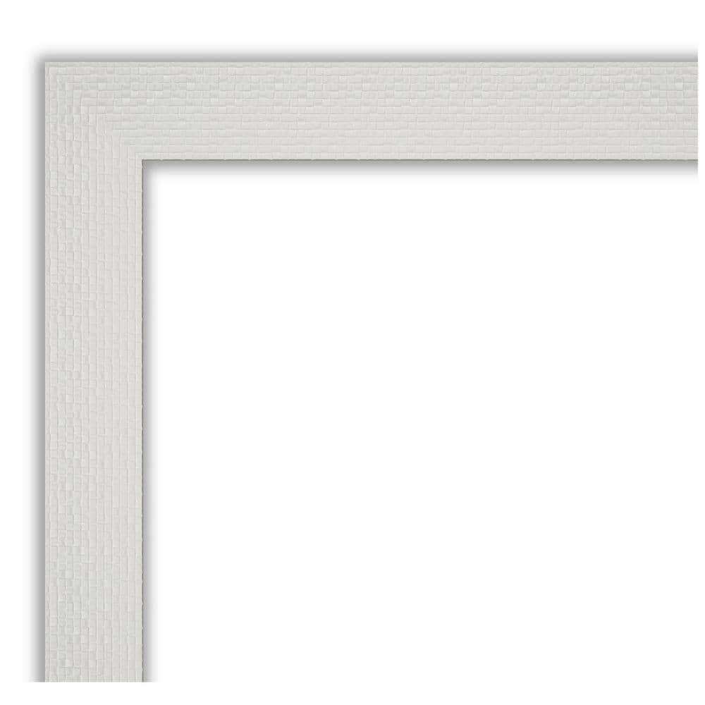Elegant Mosaic White Wood Framed 26.5" Vanity Mirror