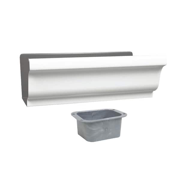 5 in. White Aluminum K-Style Outside Gutter Miter