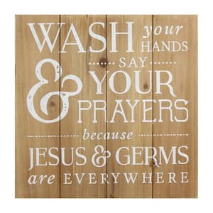 Josephine "Wash Your Hands, Say Your Prayers" Wooden Bath Wall decor