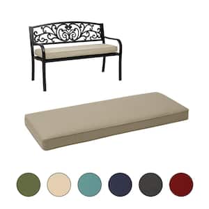 46.5 in. x 17.7 in. x 3 in. Outdoor Bench Cushion Seat Pads with Removable Cover in Brown