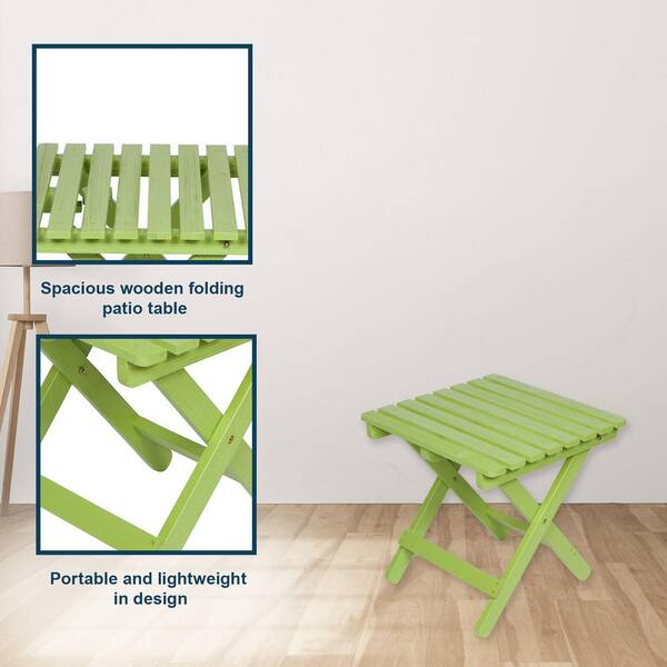 Shine Company Adirondack Lime Green Square Wood Outdoor Side Shine Company Adirondack Lime Green Square Wood Outdoor Side