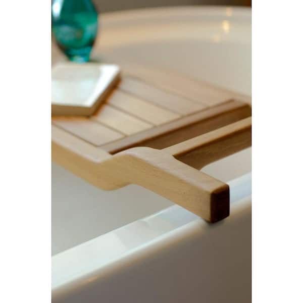 interDesign Natural Wood Bathtub Caddy 27.56-in x 1.57-in in the Bathtub &  Shower Caddies department at