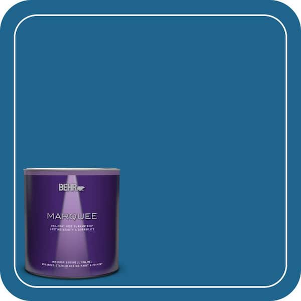 BEHR MARQUEE 1 qt. #MQ5-57 Traditional Blue One-Coat Hide Eggshell Enamel Interior Paint & Primer