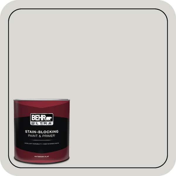 BEHR ULTRA 1 qt. #ICC-23 Silver Tradition Flat Exterior Paint & Primer