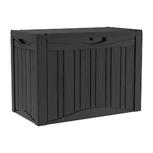 45 Gal. Black Resin Storage Deck Box for Outdoor Indoor