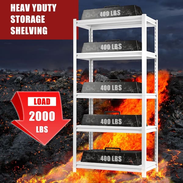 Siavonce 5-Tiers Metal Heavy Duty Adjustable Garage Storage
