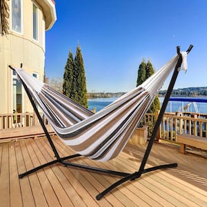 2-Person Aluminum Alloy Steel Portable Hammock Patio Swing with Stand, 450 lb. Capacity