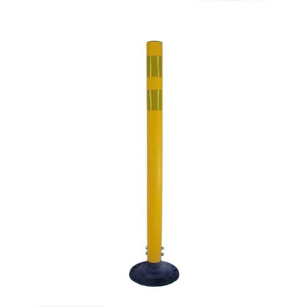 Three D Traffic Works 36 in. Yellow Round Delineator Post and Base with High-Intensity Band