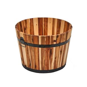 13 x 18 in. Brown Wood Bucket Barrel