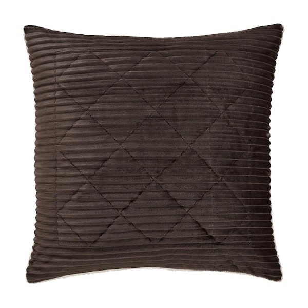 Unbranded Emmett Mocha Solid Polyester Euro Sham 26 In. L X 26 In. W
