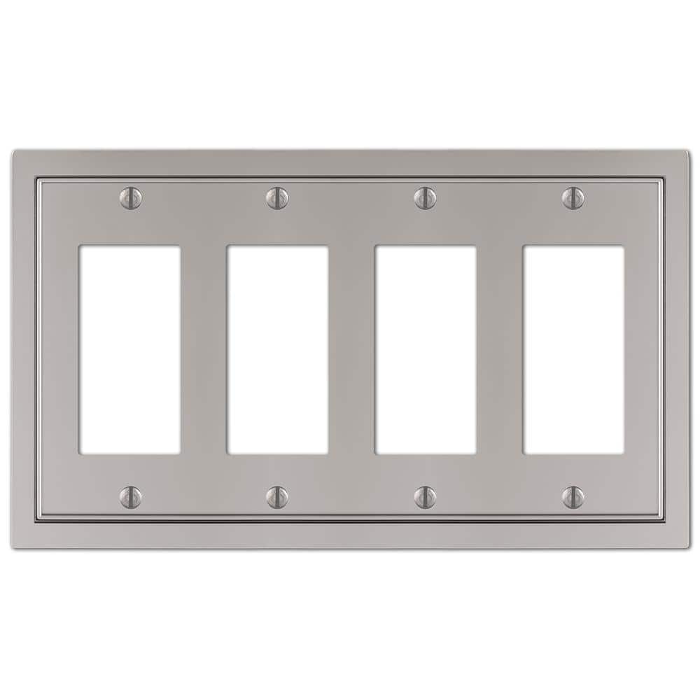 Satin Nickel Quad Rocker Cast Metal Wall Plate