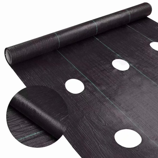 Agfabric 4 ft. x 12 ft. Easy-Plant Weed Block for Raised Bed Outdoor Garden Weed Rugs 3.0 oz. with Planting Hole Diameter 6 in.