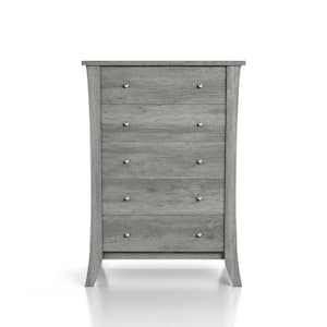 Amberdahl 5-Drawer Vintage Gray Oak Dresser (43.5 in. H x 31.65 in. W x 17.28 in. D)