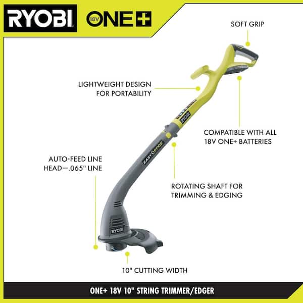 RYOBI P2036 ONE 18V String Trimmer/Edger and Blower Combo Kit with Battery Charger for sale online
