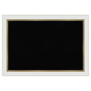 Eva White Gold Narrow Framed Black Corkboard 27 in. x 19 in. Bulletine Board Memo Board