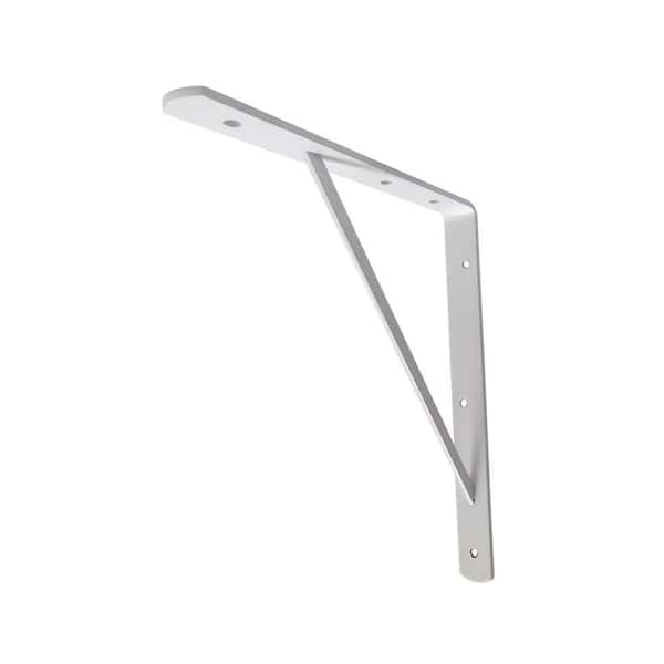 12 in. x 8 in. White Steel HD Shelf Bracket